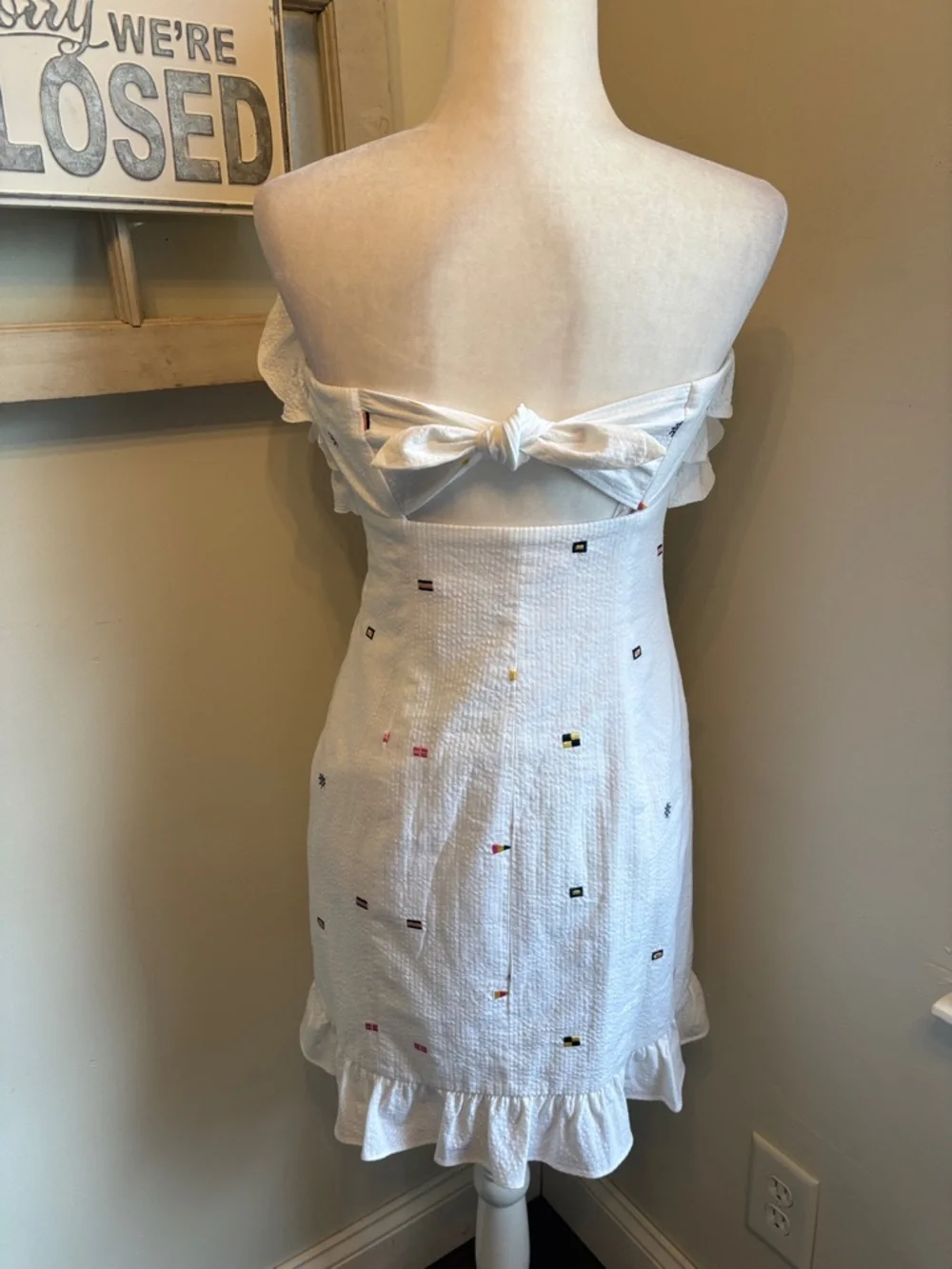 Lilly Pulitzer Franco Regatta Embroidery Nautical Flags Strapless Dress NWT - Picture 9 of 15